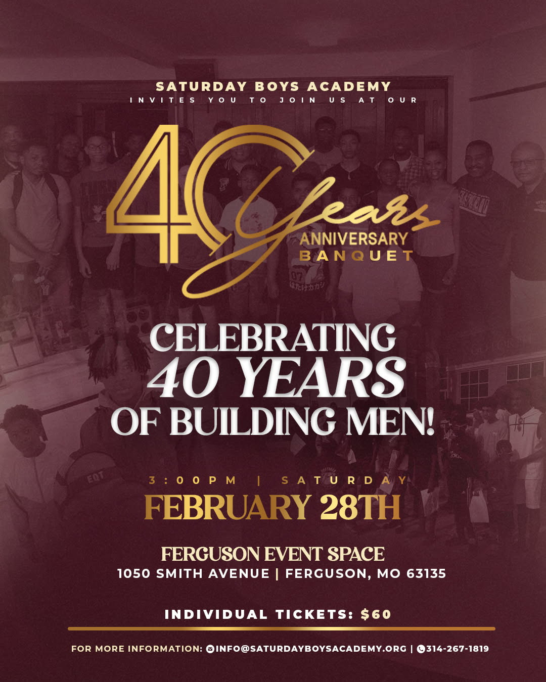 Saturday Boys Academy Banquet Flyer